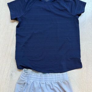 Athleta Girls Short Sleeve Sun Shirt and shorts, size 12 shirt , size 8-10 short